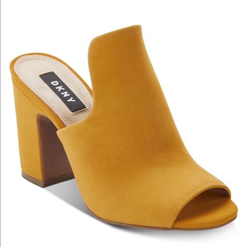 DKNY Suede Mustard Mule